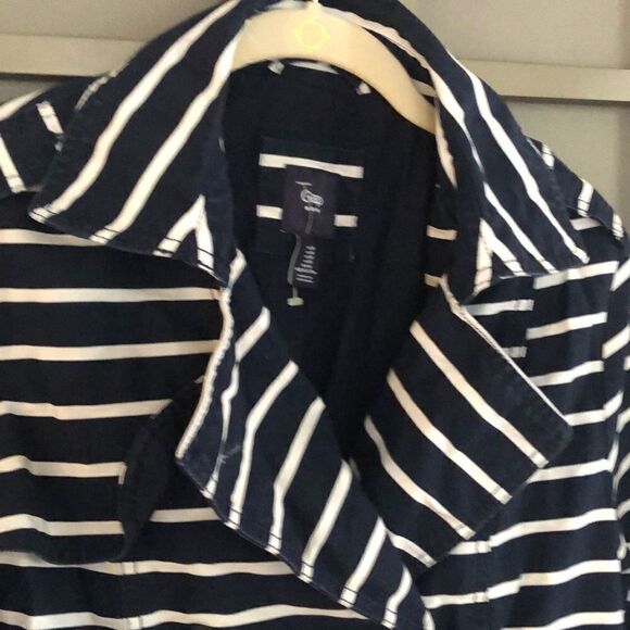 GAP Navy and white double breasted, striped nautical jacket, pea coat size M - Picture 4 of 7